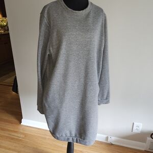 Gray Long Sleeve Sweatshirt Dress